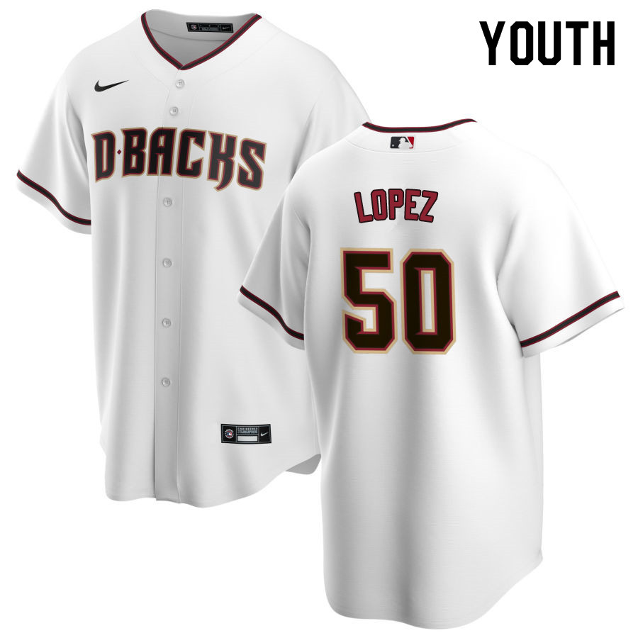 Nike Youth #50 Yoan Lopez Arizona Diamondbacks Baseball Jerseys Sale-White - Click Image to Close